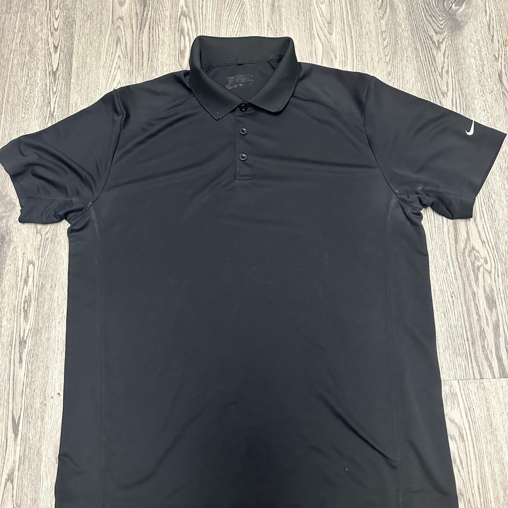 NIKE GOLF DRIFIT POLO SIZE MENS LARGE Polo Shirt Mens Black Short Sleeve